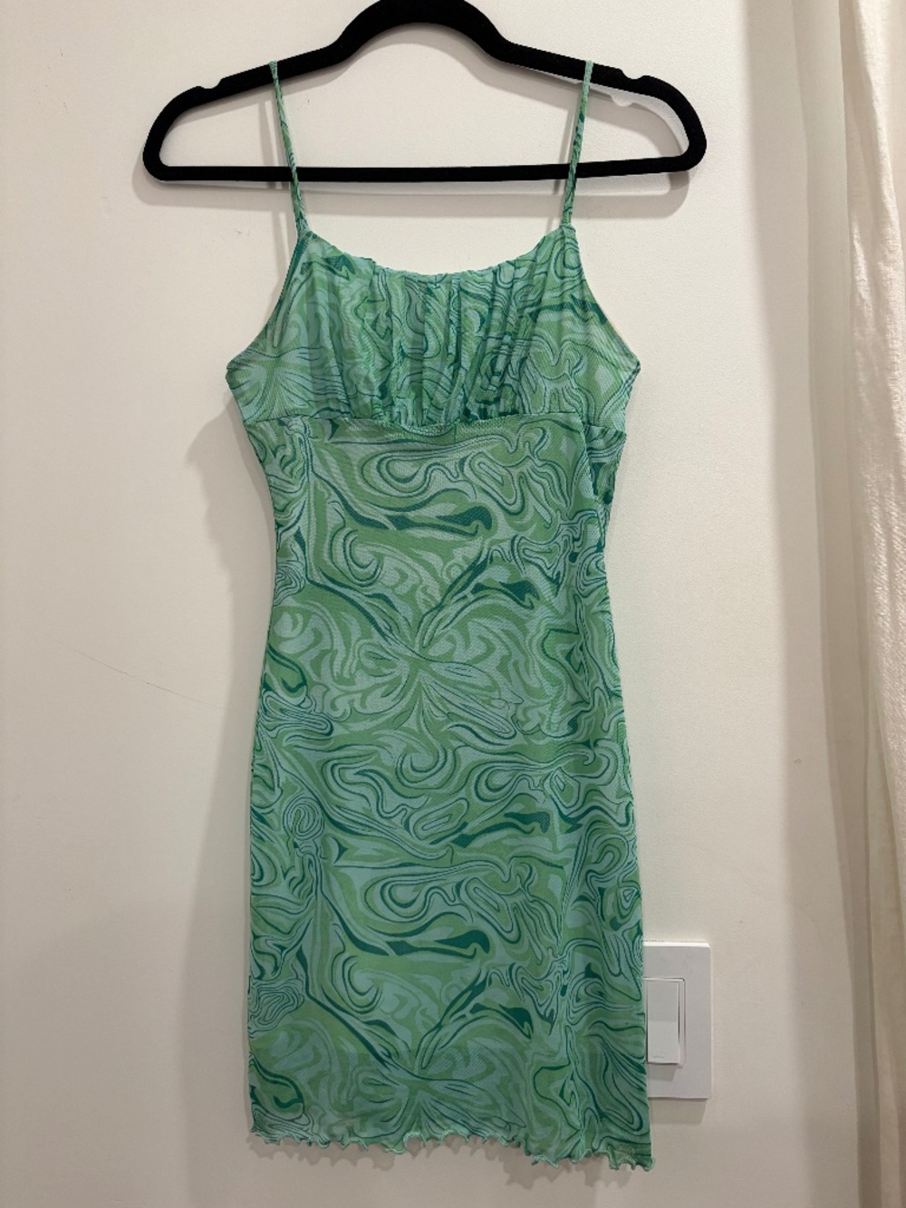 Green Marble-Print Mini Dress - Women's Slip Style